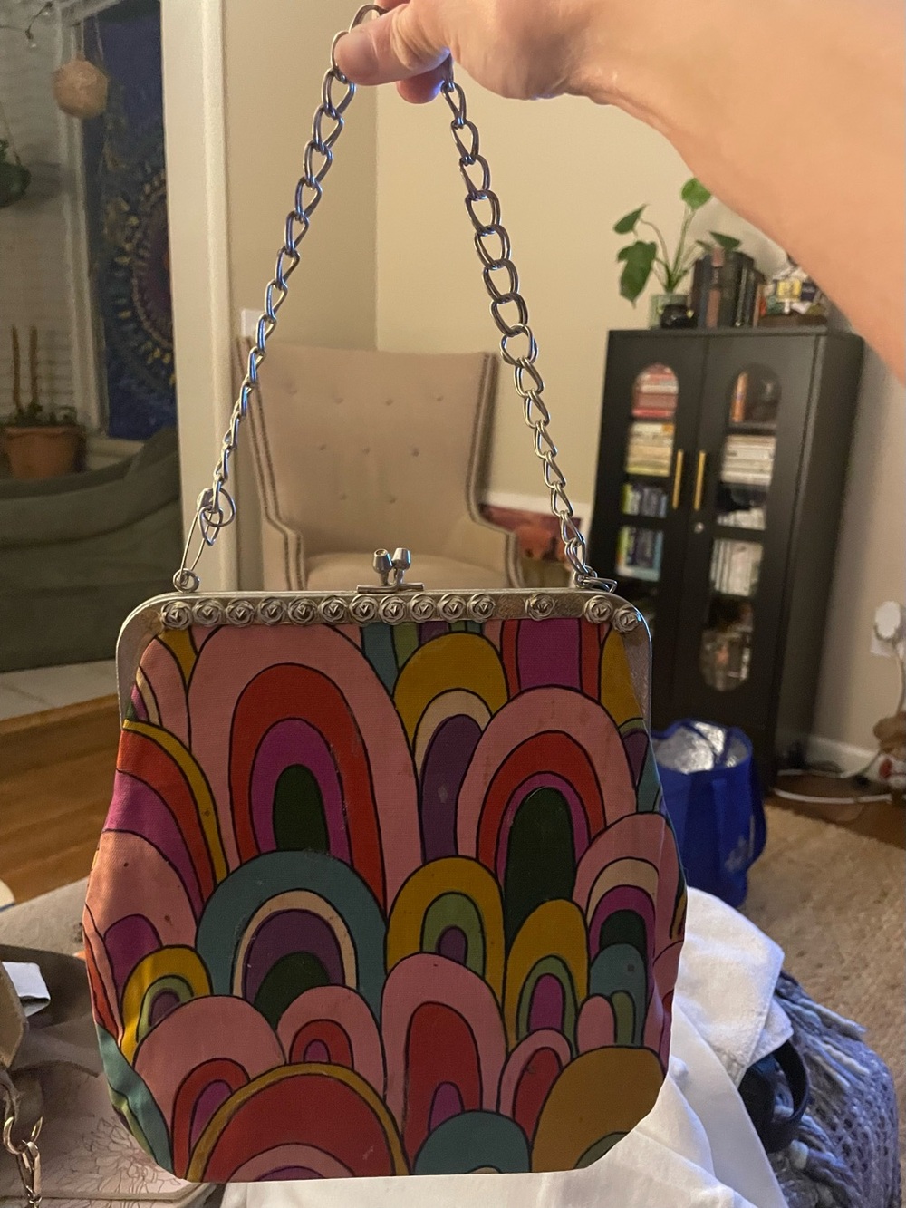 Vibrant Psychedelic. Mod cloth purse from 1960’s